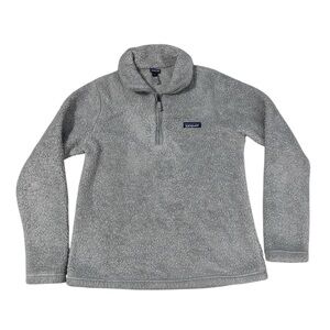 Patagonia Los Gatos Sherpa Quarter Zip Pullover Womens Small Gray 25235